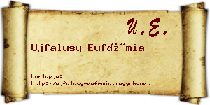 Ujfalusy Eufémia névjegykártya